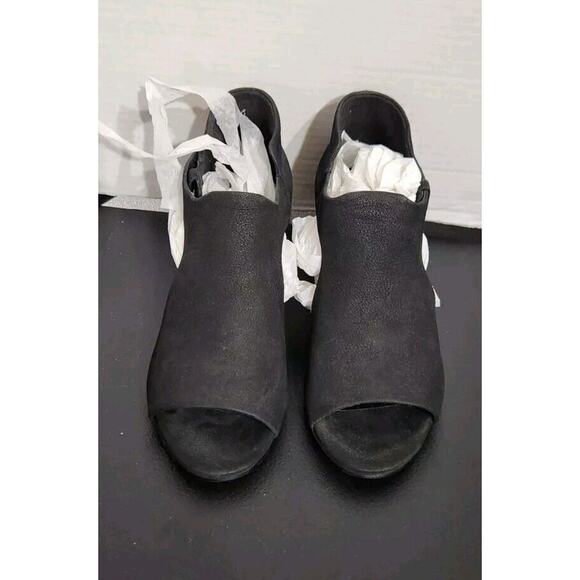 Eileen‎ Fisher Size 8 Iris Sandals Black Nubuck Leather Women's Block Heel EUC - Picture 8 of 9